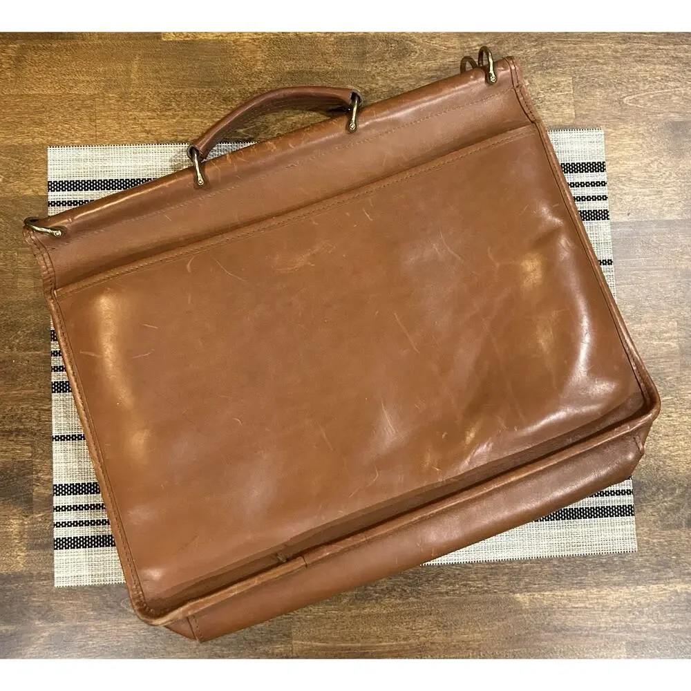 Vintage Jack Georges Leather Briefcase Crossbody Laptop Bag made in USA No Strap
